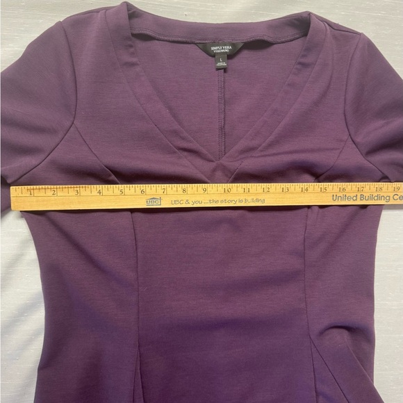 Simply Vera Vera Wang Purple Fit & Flare Dress Size L - Picture 4 of 5